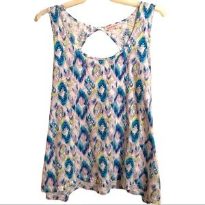Fresh Produce tank top keyhole ikat print size 3X